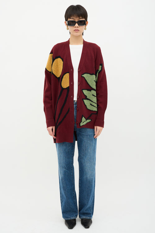 Loewe Wool Intarsia Anagram Cardigan