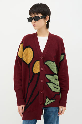 Loewe Wool Intarsia Anagram Cardigan