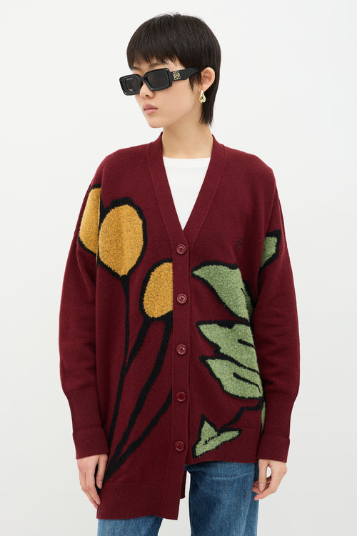 Loewe Wool Intarsia Anagram Cardigan