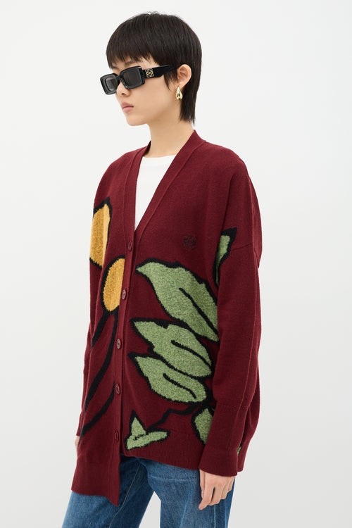 Loewe Wool Intarsia Anagram Cardigan