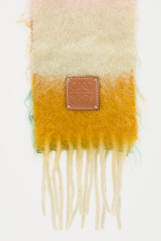 Loewe Wool & Mohair Anagram Stripes Scarf