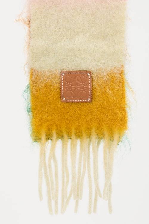 Loewe Wool & Mohair Anagram Stripes Scarf