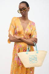 Loewe X Tiffany & Co. Beige & Light Blue Basket Bag