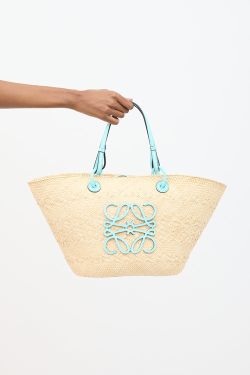 Loewe X Tiffany & Co. Beige & Light Blue Basket Bag