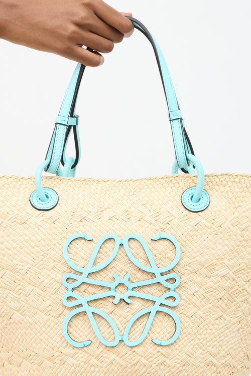 Loewe X Tiffany & Co. Beige & Light Blue Basket Bag