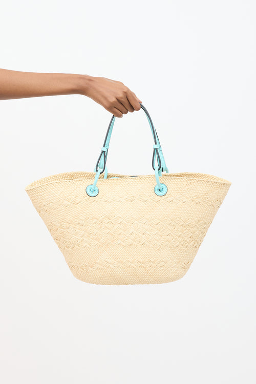 Loewe X Tiffany & Co. Beige & Light Blue Basket Bag