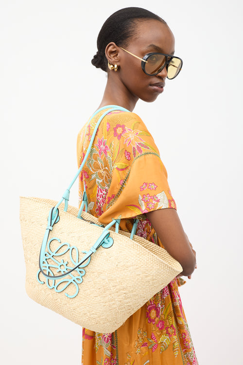 Loewe X Tiffany & Co. Beige & Light Blue Basket Bag