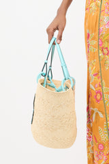 Loewe X Tiffany & Co. Beige & Light Blue Basket Bag