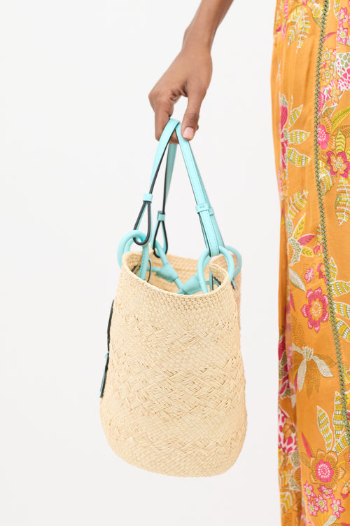 Loewe X Tiffany & Co. Beige & Light Blue Basket Bag