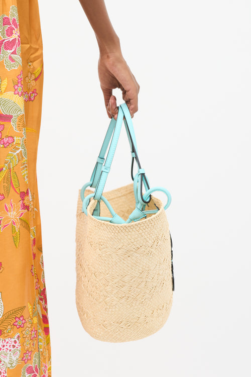 Loewe X Tiffany & Co. Beige & Light Blue Basket Bag