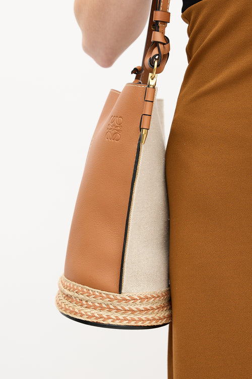 Loewe X Paula's Ibiza Leather Gate Bucket Bag