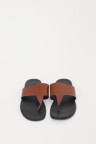 Loewe X Paulas Ibiza Black & Brown Leather Anagram Sandal