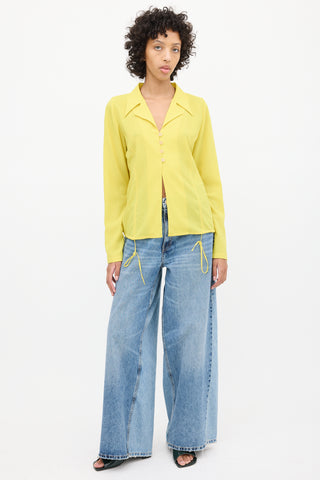 Loewe Yellow Semi Sheer Back Pocket Shirt