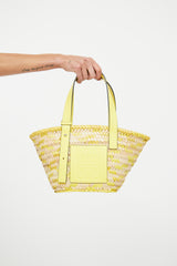 Loewe Yellow Raffia Straw Tote Bag