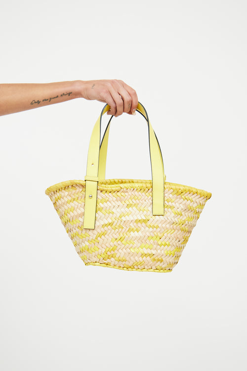 Loewe Yellow Raffia Straw Tote Bag