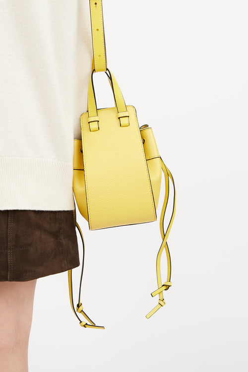 Yellow Mini Leather Hammock Bag