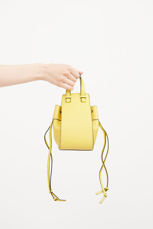 Yellow Mini Leather Hammock Bag