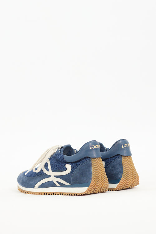 Loewe Navy Suede & Terry Cloth Flow Sneaker