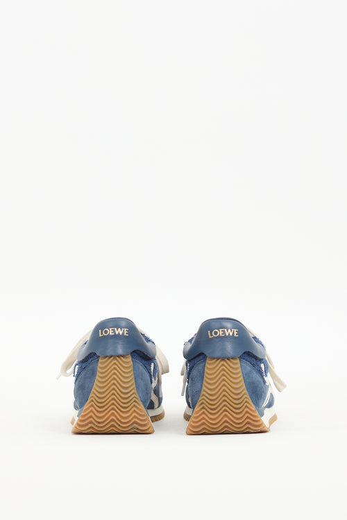 Loewe Navy Suede & Terry Cloth Flow Sneaker