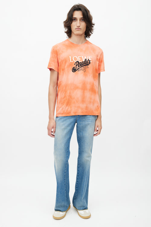 Loewe x Paula's Ibiza Orange Tie Dye T-Shirt