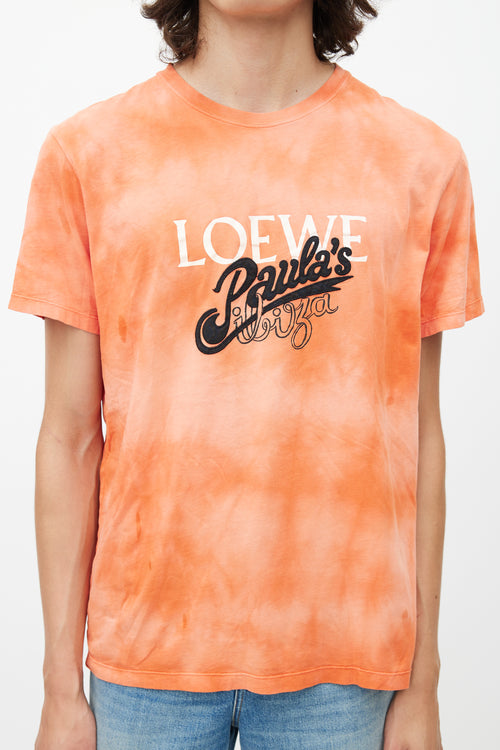 Loewe x Paula's Ibiza Orange Tie Dye T-Shirt