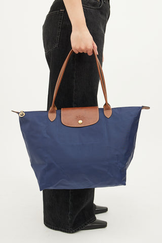 Longchamp Navy Le Pliage Tote Bag