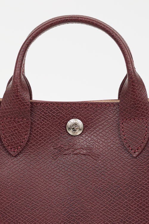 Longchamp Burgundy Leather Épure XS Bag