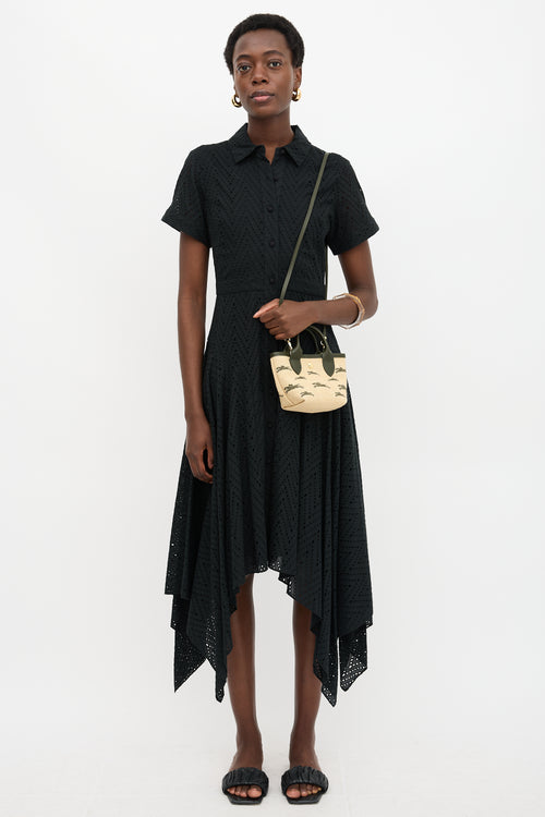 Longchamp Leather & Canvas Le Panier Pliage XS Bag