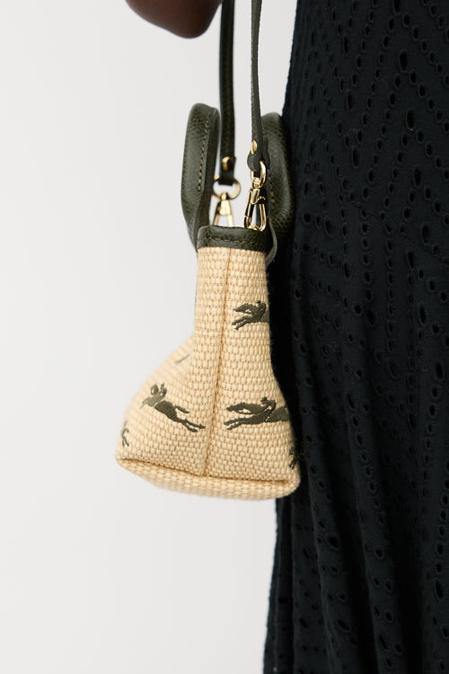 Longchamp Leather & Canvas Le Panier Pliage XS Bag