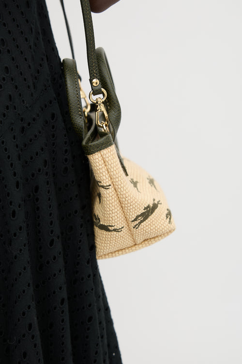 Longchamp Leather & Canvas Le Panier Pliage XS Bag