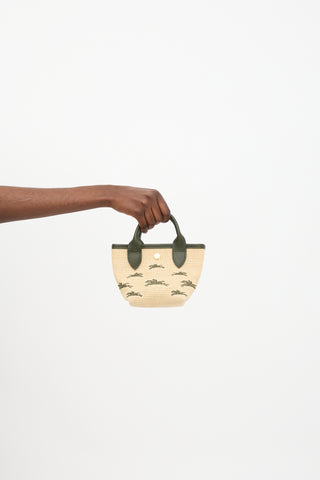 Longchamp Leather & Canvas Le Panier Pliage XS Bag