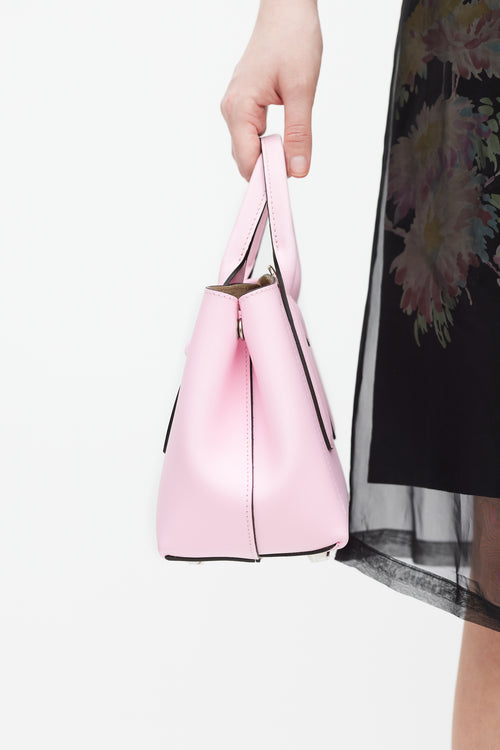 Longchamp Pink & Red Leather Roseau Bag