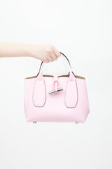 Longchamp Pink & Red Leather Roseau Bag