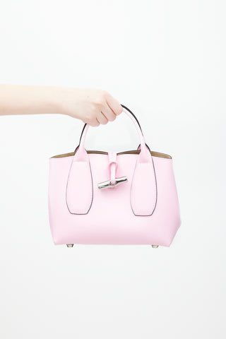Longchamp Pink & Red Leather Roseau Bag