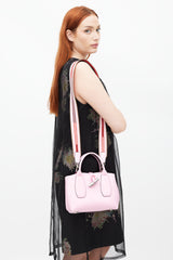Longchamp Pink & Red Leather Roseau Bag