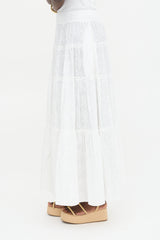 Loretta Caponi Floral Embroidered Bibi Skirt