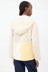 Loro Piana Beige & Multi Cashmere Colourblock Zip Hoodie