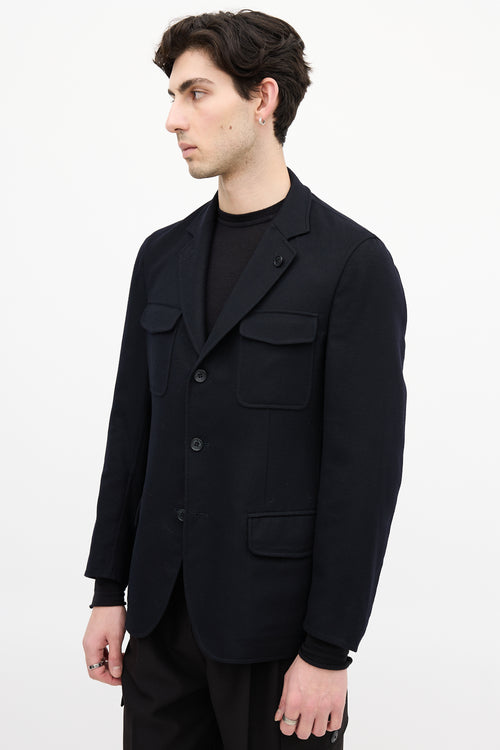 Loro Piana Black Cashmere Reversible Blazer