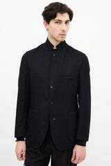 Loro Piana Black Cashmere Reversible Blazer