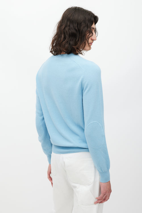 Loro Piana Blue Cashmere Knit Sweater