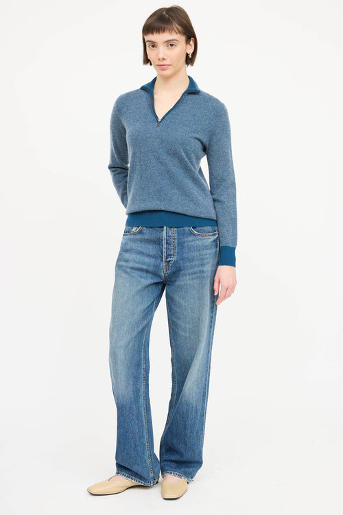 Loro Piana Cashmere Three Quarter Zip Sweater