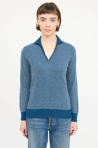 Loro Piana Cashmere Three Quarter Zip Sweater