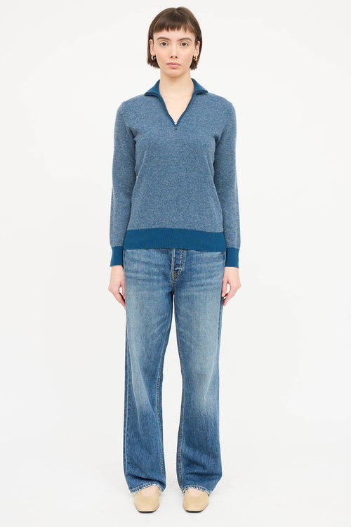 Loro Piana Cashmere Three Quarter Zip Sweater