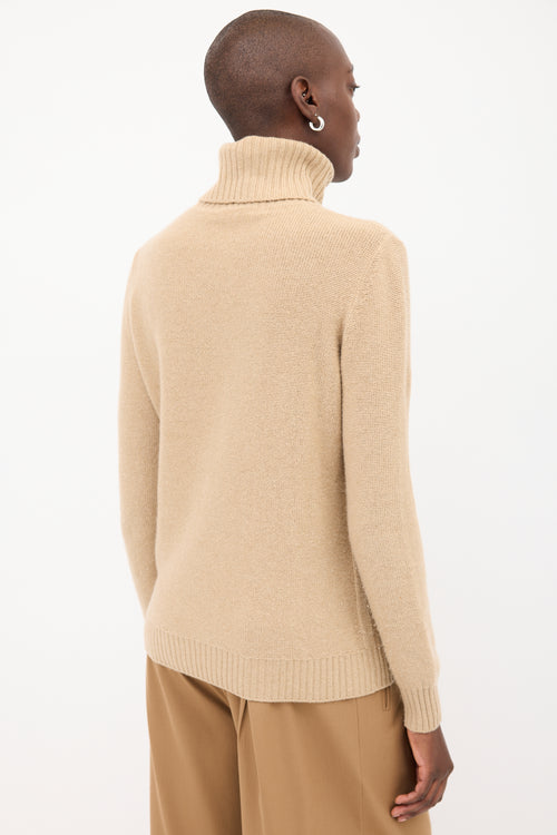 Loro Piana Brown Cashmere Turtleneck Sweater