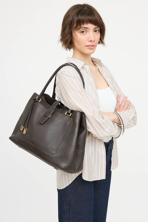 Loro Piana Leather Bellevue Tote Bag