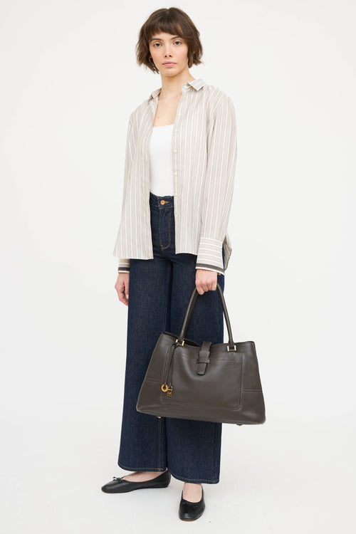 Loro Piana Leather Bellevue Tote Bag