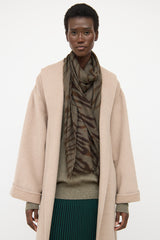 Loro Piana Grey Brown Cashmere Silk Scarf