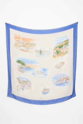 Loro Piana Cashmere & Silk Printed Scarf