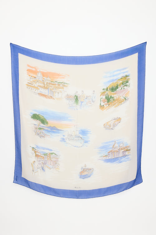 Loro Piana Cashmere & Silk Printed Scarf