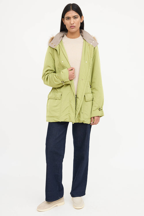 Loro PianaNylon Hooded Fur Jacket